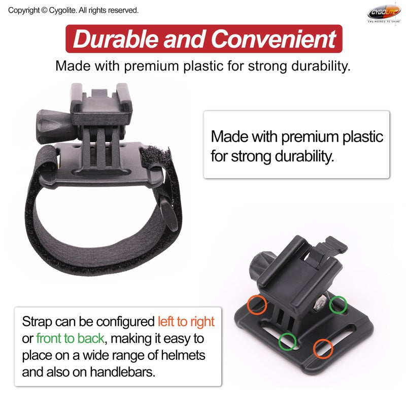 Cygolite Helmet Mount Kit for Ranger, Expilion, Metro, Streak Series Bike Lights, Black, Compact (HLMT-DCV12) - Image 5